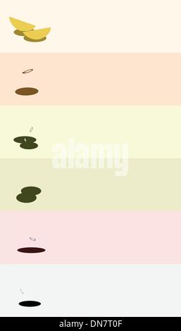 Un insieme di diversi fagiolini sullo sfondo multicolore Illustrazione Vettoriale