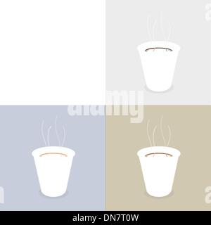 Tre tipi di caffè in monouso con spazio di copia Illustrazione Vettoriale