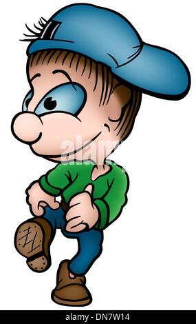Ragazzo con la protezione Illustrazione Vettoriale