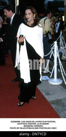 Luglio 30, 2001 - K22585signor: LOS ANGELES LATINO FILM FESTIVAL.teatro egiziano, la 28/07/2001.BARBARA CARRERA. Milano RYBA/ 2001(Credit Immagine: © Globo foto/ZUMAPRESS.com) Foto Stock