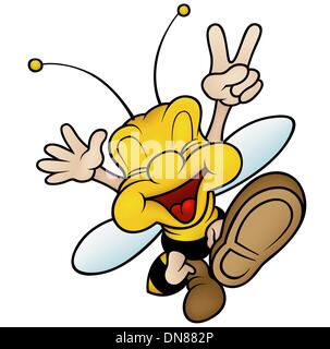 Sorridenti Wasp Illustrazione Vettoriale