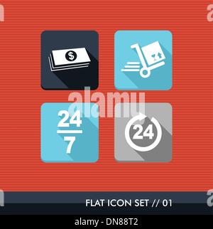 Piano di spedizione set di icone. Illustrazione Vettoriale