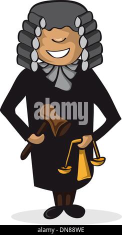 Professione giudice uomo figura del fumetto. Illustrazione Vettoriale