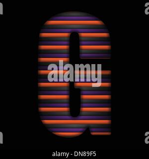 Alfabeto di Halloween lettere nero a strisce Arancioni vettore viola Illustrazione Vettoriale