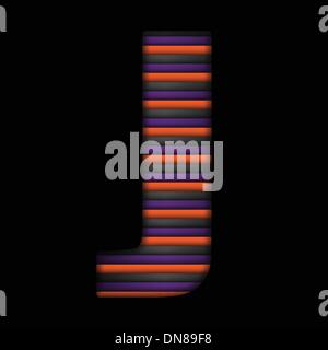 Alfabeto di Halloween lettere nero a strisce Arancioni vettore viola Illustrazione Vettoriale