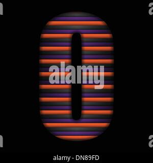 Alfabeto di Halloween lettere nero a strisce Arancioni vettore viola Illustrazione Vettoriale