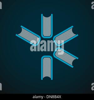 Libri digitali fiore astratta. Illustrazione Vettoriale