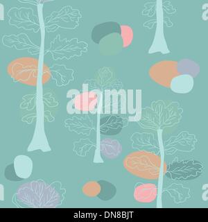 Alberi di pastello seamless pattern. Illustrazione Vettoriale