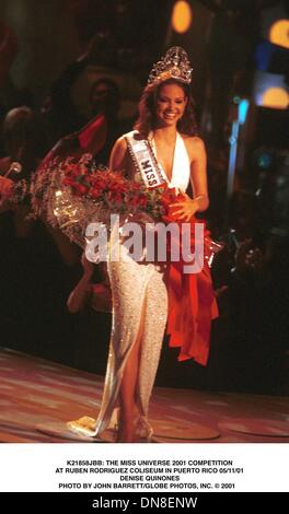 11 maggio 2001 - K21858JBB: miss Universo 2001 CONCORSO.a Rubén Rodríguez COLOSSEO IN PUERTO RICO 05/11/01.DENISE chinoni. JOHN BARRETT/ 2001(Credit Immagine: © Globo foto/ZUMAPRESS.com) Foto Stock