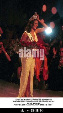 11 maggio 2001 - K21858JBB: miss Universo 2001 CONCORSO.a Rubén Rodríguez COLOSSEO IN PUERTO RICO 05/11/01.DENISE chinoni. JOHN BARRETT/ 2001(Credit Immagine: © Globo foto/ZUMAPRESS.com) Foto Stock