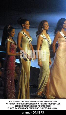 11 maggio 2001 - K21858JBB: miss Universo 2001 CONCORSO.a Rubén Rodríguez COLOSSEO IN PUERTO RICO 05/11/01.DENISE chinoni (MISS PORTORICO). JOHN BARRETT/ 2001(Credit Immagine: © Globo foto/ZUMAPRESS.com) Foto Stock