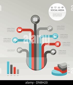 Infografico concetto albero schema illustrativo delle icone Illustrazione Vettoriale