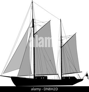 Due masted ketch Illustrazione Vettoriale