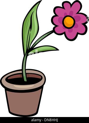 Fiore in pentola clip art illustrazione cartoon Illustrazione Vettoriale