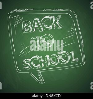 Istruzione torna a scuola lavagna bolla sociale. Illustrazione Vettoriale