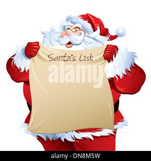 Santa che mostra il suo elenco Illustrazione Vettoriale