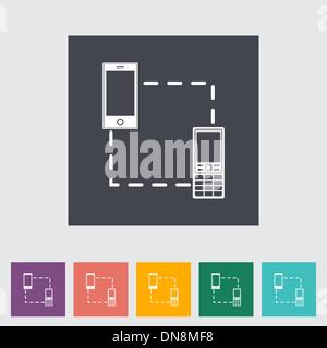 La sincronizzazione del telefono icona singola. Illustrazione Vettoriale