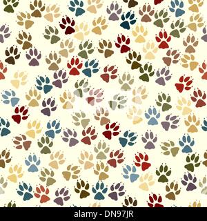 Paw piastrella senza giunture Illustrazione Vettoriale
