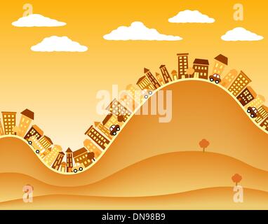Città collinare Illustrazione Vettoriale