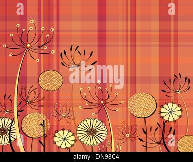 Fiori in tartan Illustrazione Vettoriale