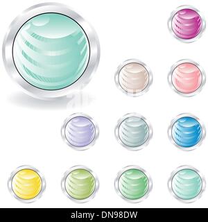 Pulsanti web in tinta pastello Illustrazione Vettoriale