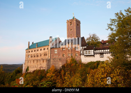 Il Castello di Wartburg, Sito Patrimonio Mondiale dell'UNESCO, Eisenach, Thüringer Wald, Turingia, Germania, Europa Foto Stock