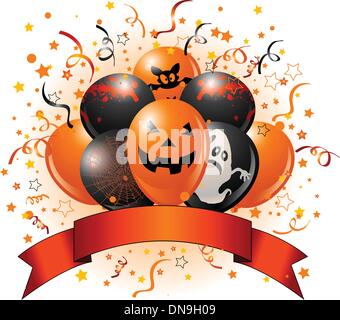 Palloncini Halloween design Illustrazione Vettoriale