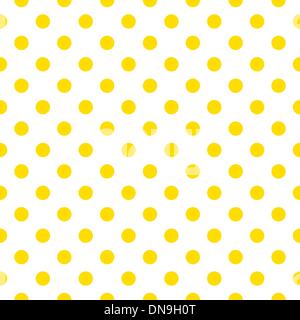 Vettore di Seamless pattern con giallo sole a pois su uno sfondo bianco. Illustrazione Vettoriale