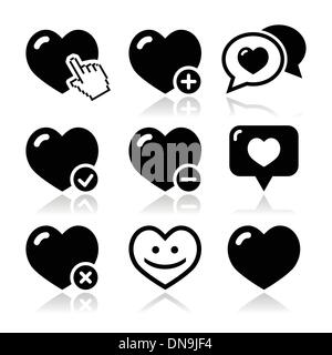 Cuore, amore vettore set di icone Illustrazione Vettoriale