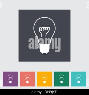 Icona piana di lampadina. Illustrazione Vettoriale