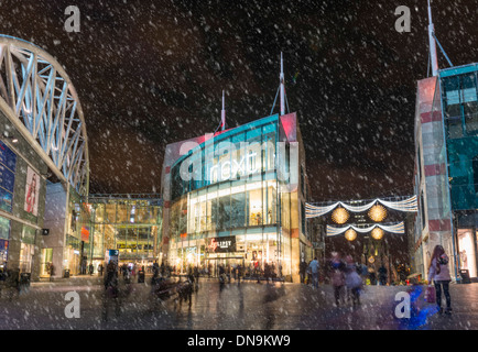 Le luci di Natale a Bullring Shopping Centre, Birmingham, Inghilterra, Regno Unito Foto Stock