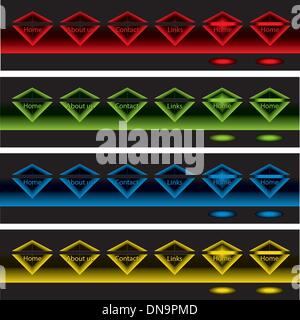 Diamanti incandescente pulsanti nel buio Illustrazione Vettoriale