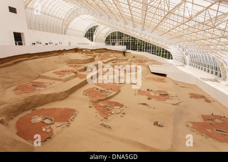 Siti archeologici Lepensky Vir, Serbia, Europa Foto Stock