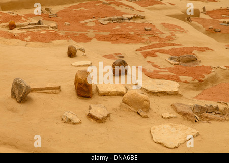 Siti archeologici Lepensky Vir, Serbia, Europa Foto Stock