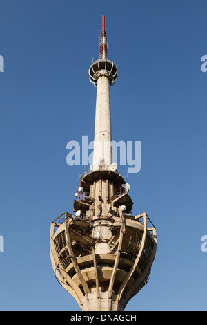 Tv Tower, Guerra 1999, Fruska Gora National Park, Vojvodina, Serbia, Europa Foto Stock