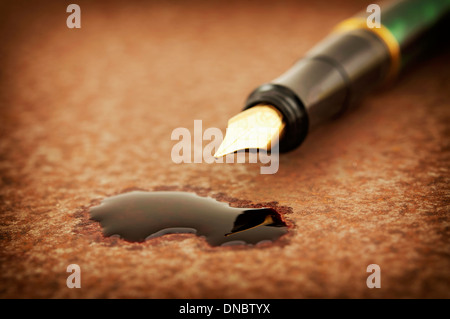 Legge con il sangue in ferro (penna stilografica e sangue sul ferro) Foto Stock