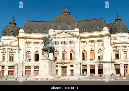 Biblioteca Centrale Università di Bucarest a Bucarest, la capitale della Romania. Foto Stock