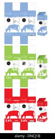 3 Latte di modelli di packaging Illustrazione Vettoriale