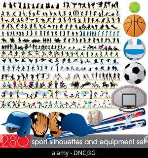 280 sport silhouettes impostato Illustrazione Vettoriale