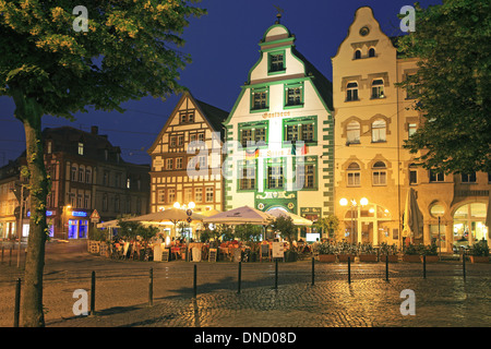 In Germania, in Turingia, Erfurt di notte Foto Stock