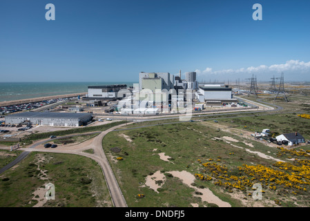 Dungeness Centrale Nucleare. Vista dal faro. Dungeness, Kent, Inghilterra Foto Stock