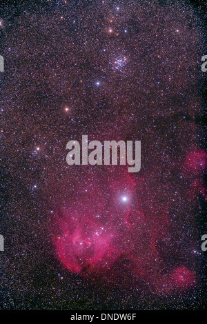 Aprire star cluster NGC 3766 e il lambda Cen nebulosa nella costellazione del Centauro. Foto Stock