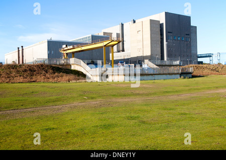 Smantellata reattore Magnox centrale nucleare Sizewell A, vicino a Leiston, Suffolk, Inghilterra Foto Stock