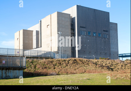 Smantellata reattore Magnox centrale nucleare Sizewell A, vicino a Leiston, Suffolk, Inghilterra Foto Stock