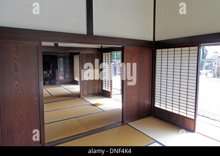 Interno della vecchia casa giapponese Tokyo Giappone Foto Stock