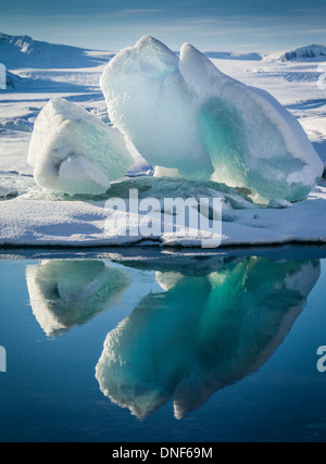 Europa ISLANDA JOKULSARLON LAGUNA viaggio ghiacciaio Vatnajokull Foto Stock