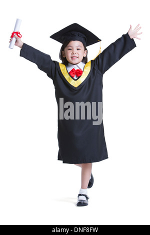 Ragazza carina in abito di graduazione Foto Stock