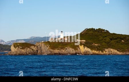 Vista panoramica di Port Cros Parco Nazionale di Hyeres Francia Foto Stock