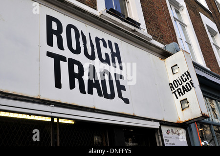 Una vista ravvicinata della rough trade shop record nella zona ovest di Londra, Regno Unito Foto Stock