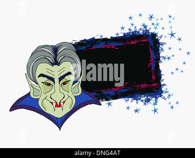 Cartoon Conte Dracula , grunge telaio Halloween Foto Stock
